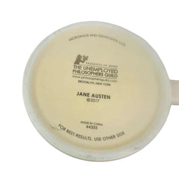 Jane Austen Ceramic 2017 Unemployed Philosophers Guild 12 Oz Coffee Mug - Picture 4 of 11